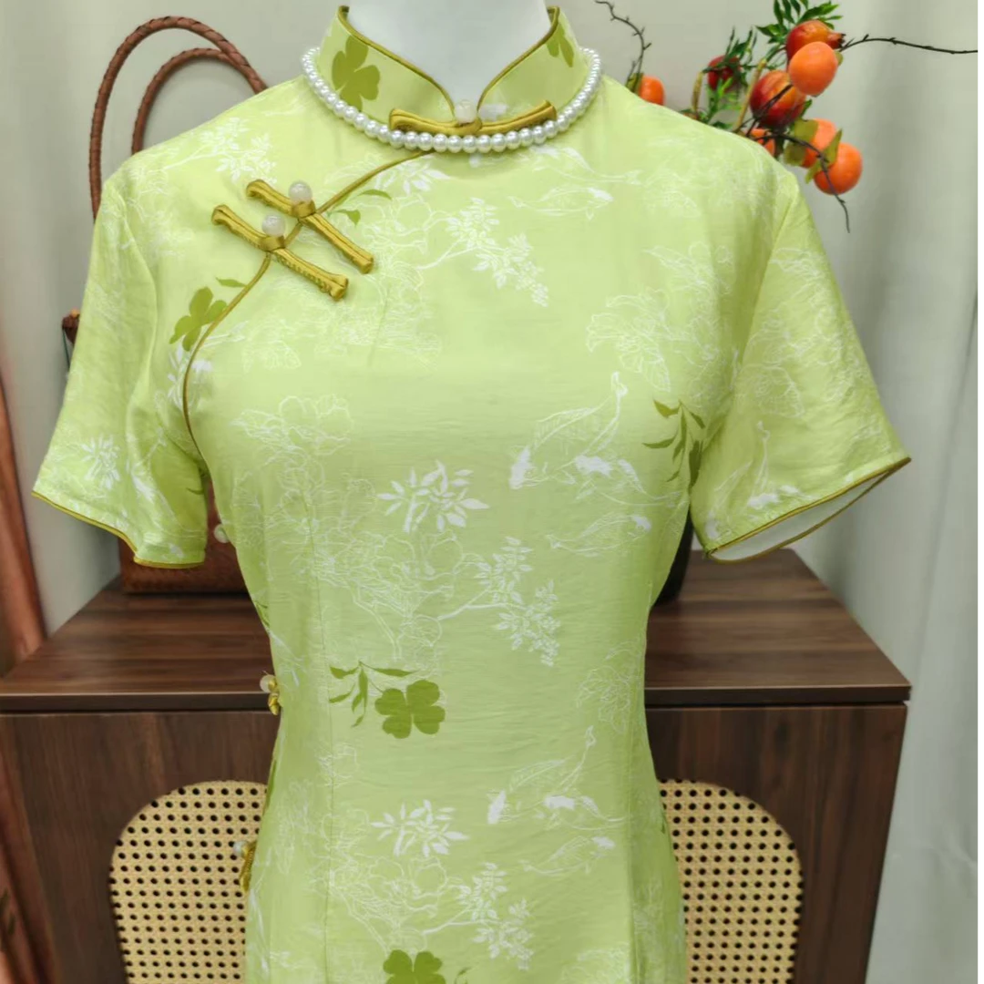 【幸运草】旗袍显瘦气质送考小个子修身日常日常中国风双层