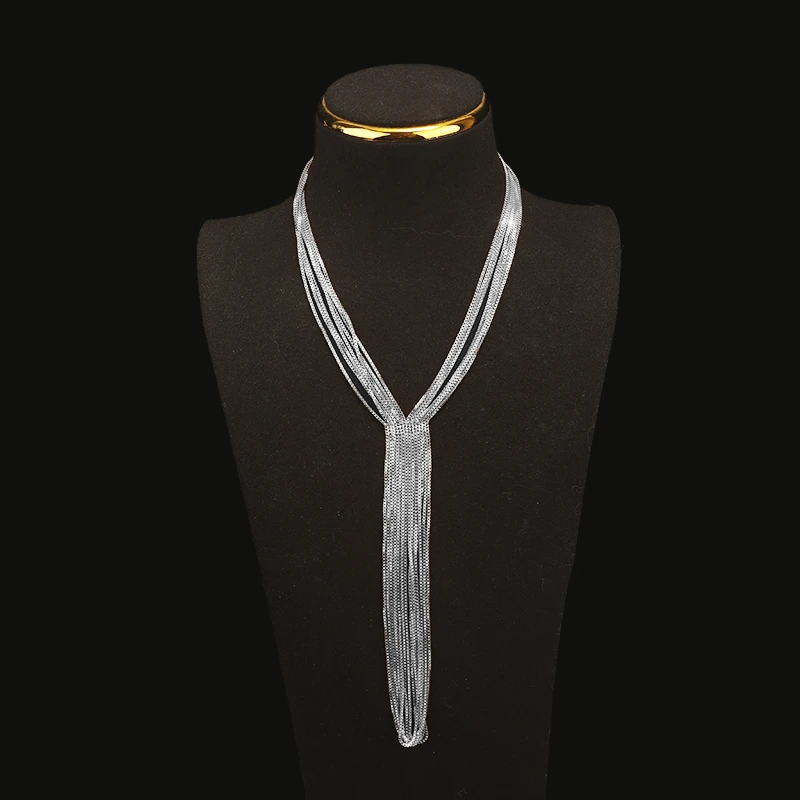 一漾 铜合金合成锆石项链 设计师款时尚款大气 项链