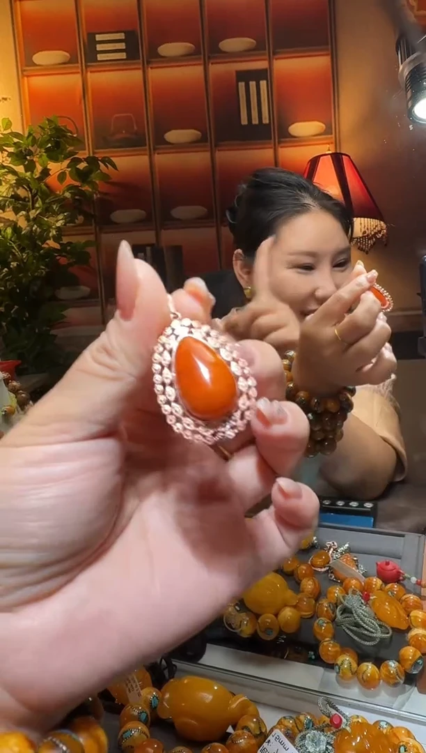 蜜蜡颈饰银S925镶嵌1546天然蜜蜡珠宝奇石全都保真