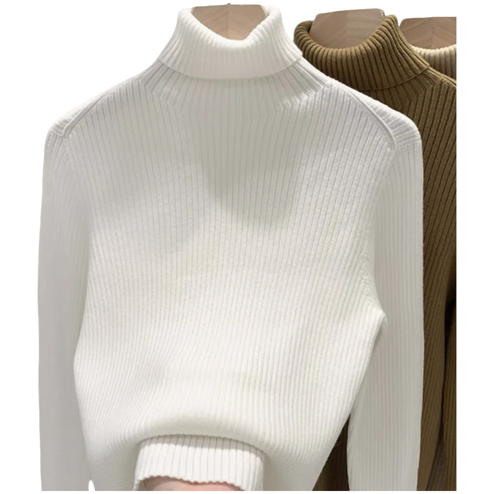 2025秋冬新款高领坑条打底衫时尚基础内搭衫