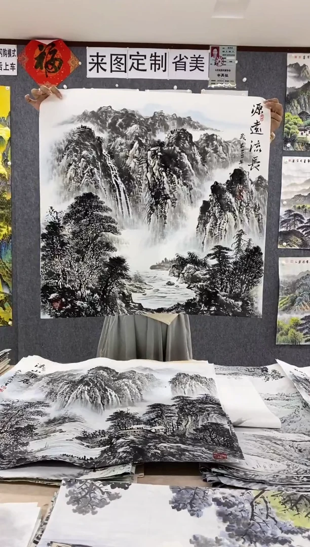 国画福利！沈泳江手绘 四尺斗方68*68cm