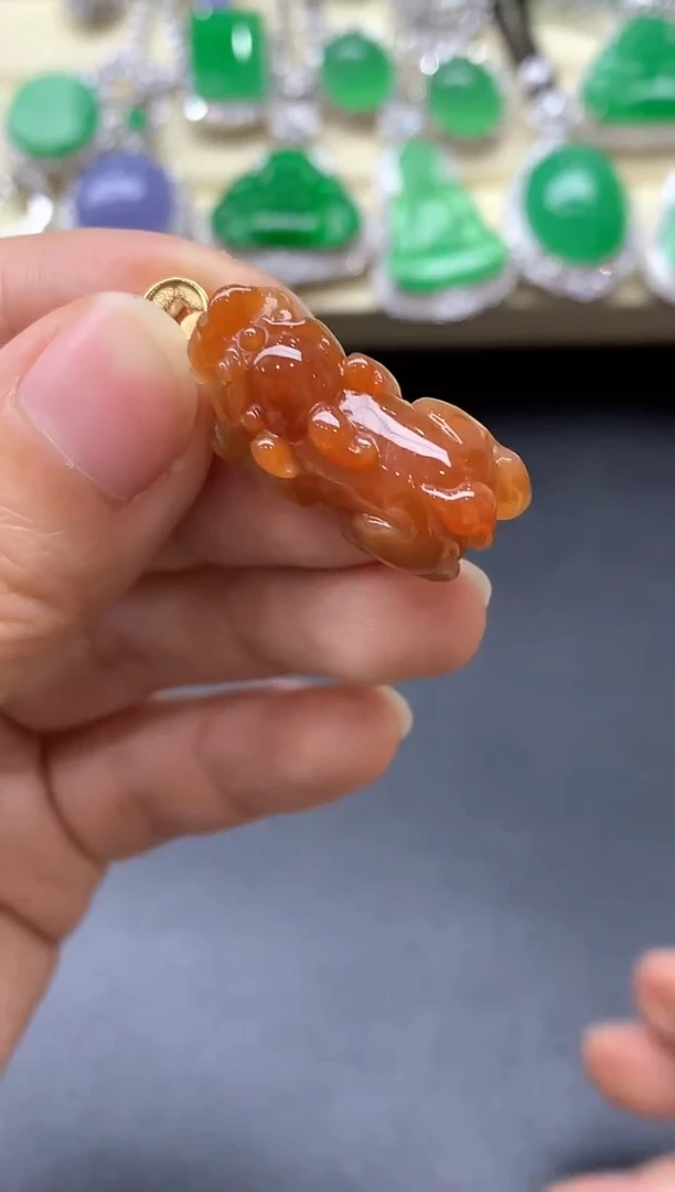 颈饰18K金镶嵌翡翠382-中国好珍宝