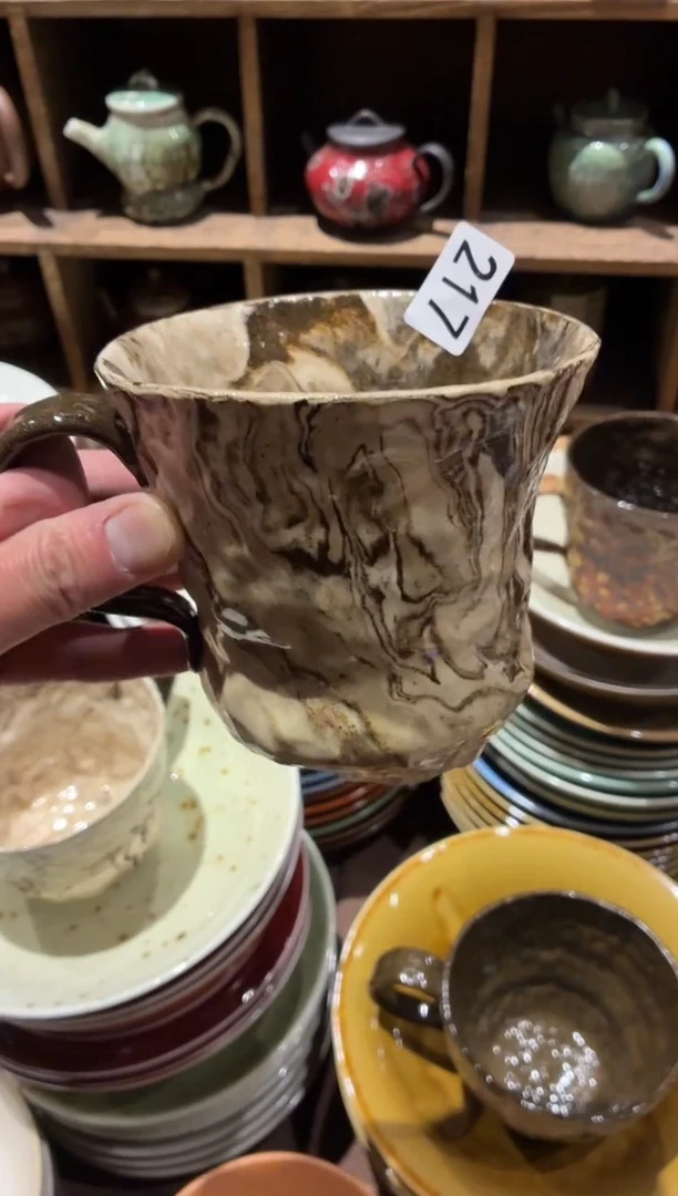 瓷片四***行217  绞胎泥咖啡杯1个