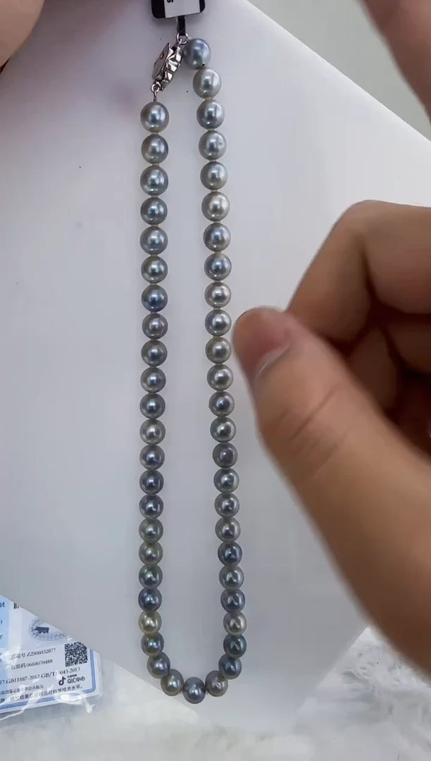 未镶嵌海水珍珠DA海水珍珠串链8-9  a734