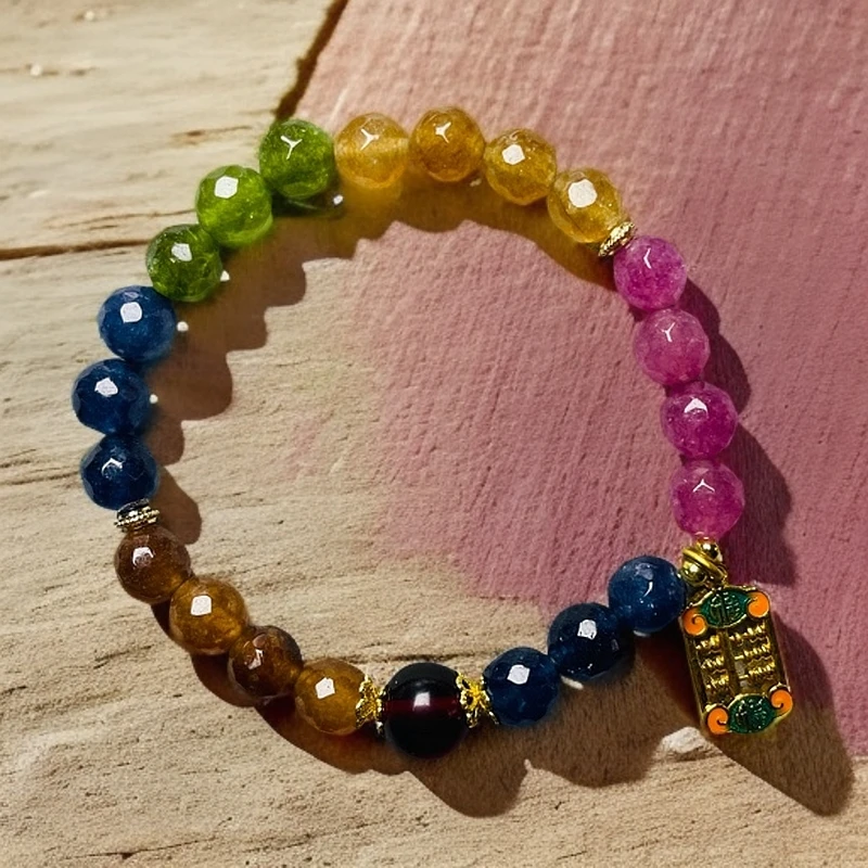 血珀巴西彩虹碧糖果碧手串8M（H2737）18手工时尚百搭精美宝宝