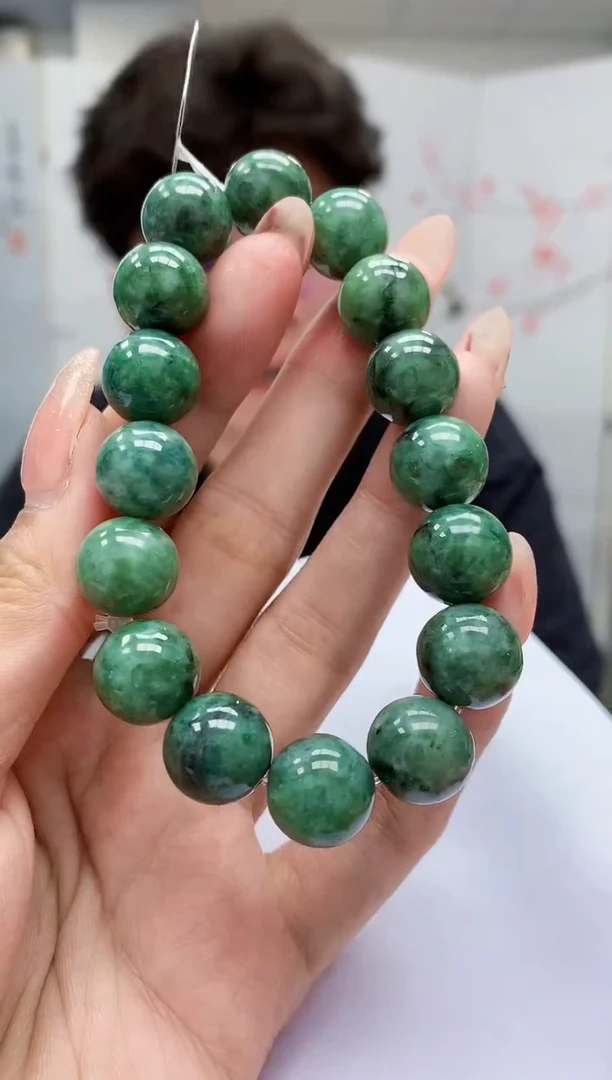 【闪购商品】定制翡翠未镶嵌4688MM-毛货手串28
