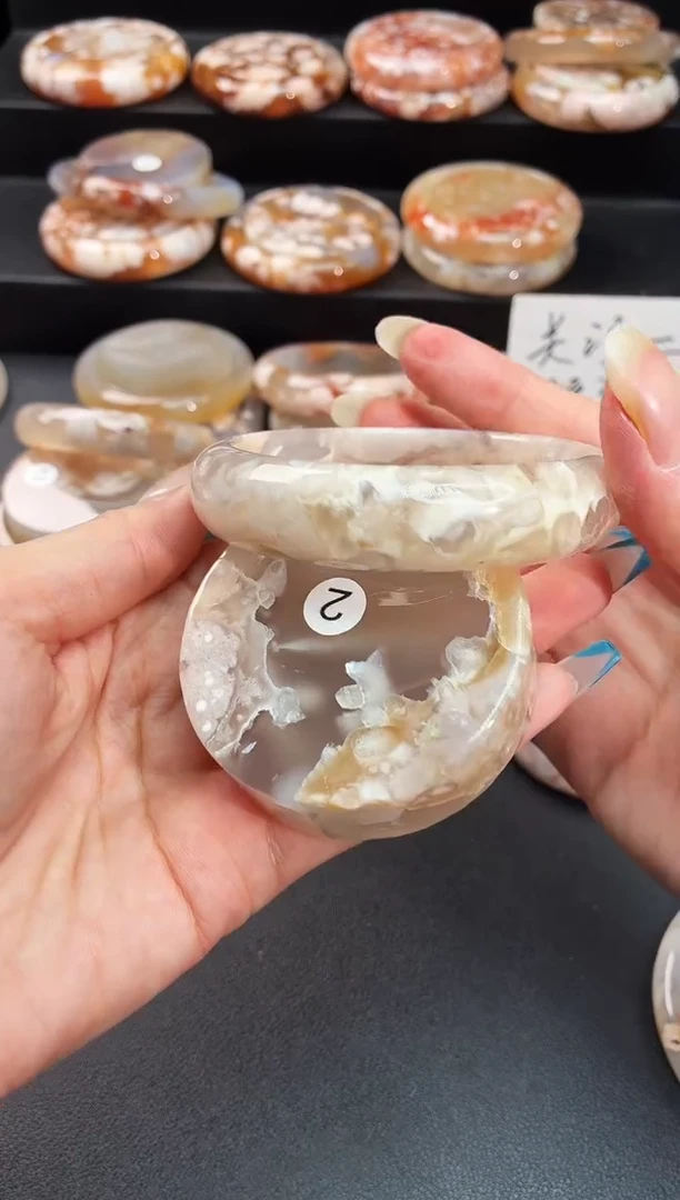 手镯玛瑙/玉髓未镶嵌石英质玉58圈57/58/59带(赠送镯心)