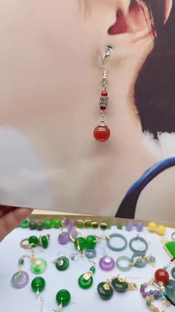 未镶嵌南红玛瑙耳饰100