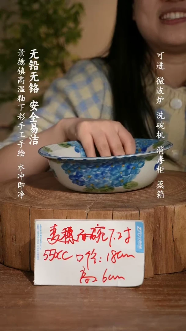 碗瓷景德镇手工手绘釉下彩高温瓷