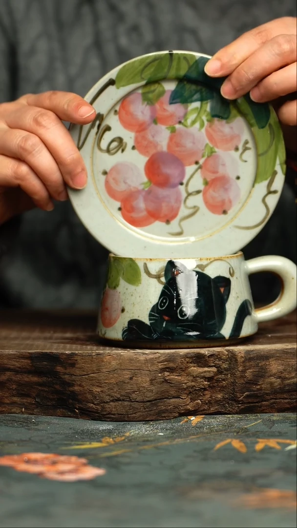 【闪购商品】杯釉下彩手工手绘同款陶器