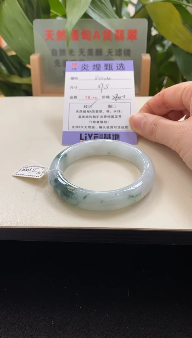 未镶嵌手镯翡翠圈口57.7编码g404