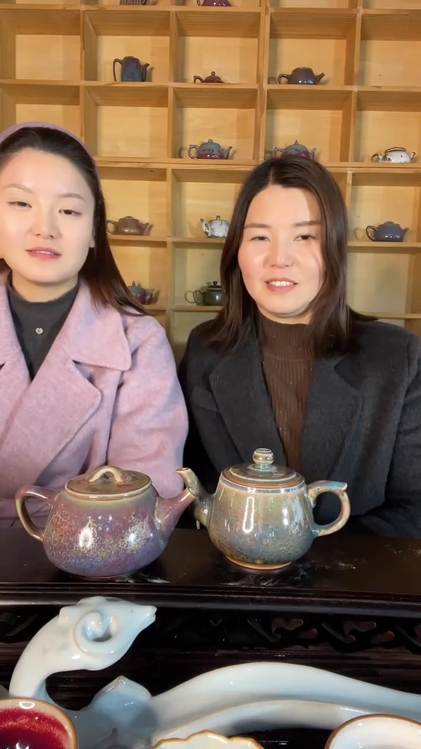 【闪购商品】摆件石瓢壶加金钟壶 土魂钧瓷