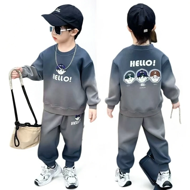 男童秋装套装2025新款洋气儿童秋季卫衣酷帅春秋运动两件套潮衣服