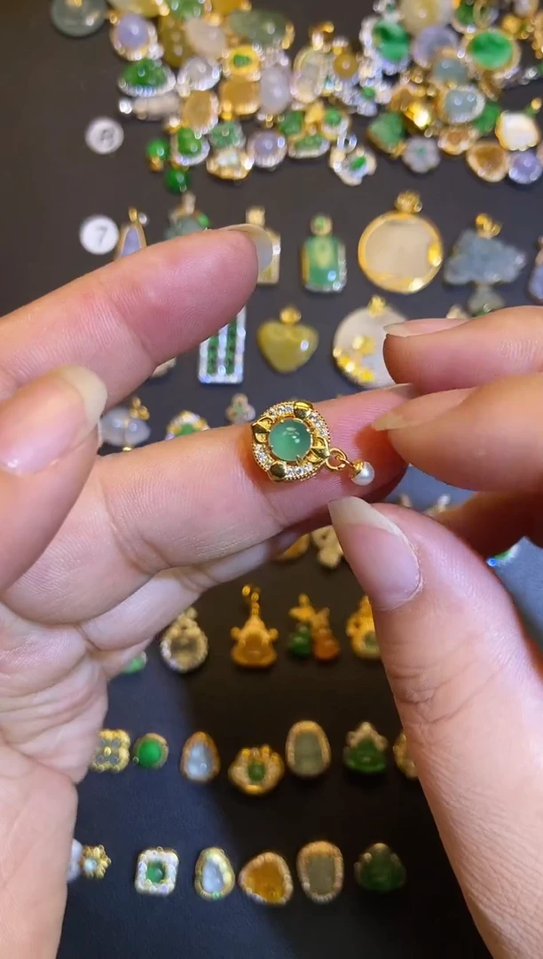 吊坠(不含链)银S925镶嵌翡翠1