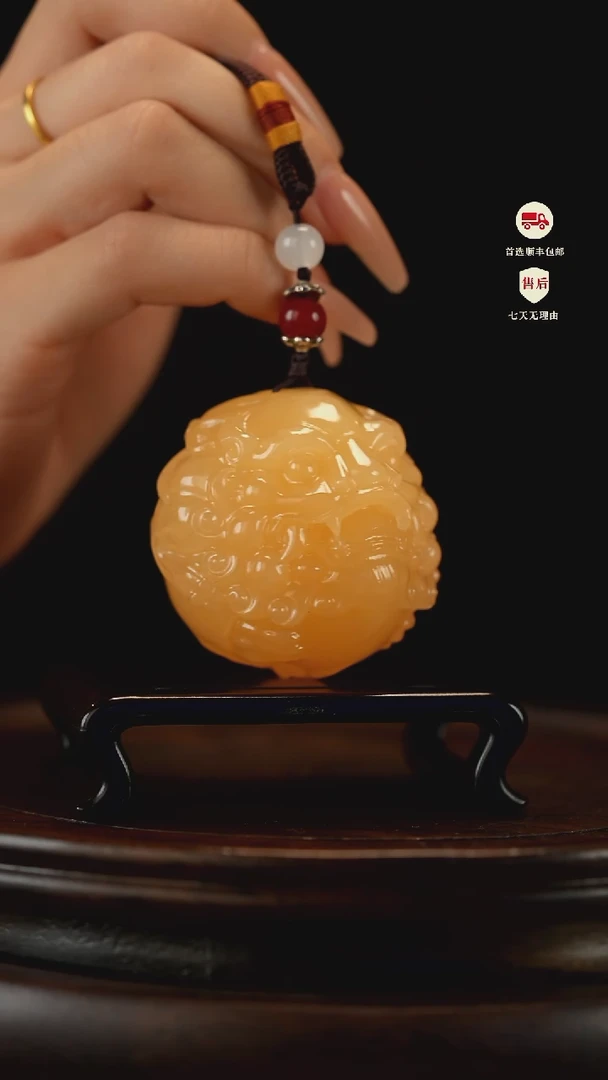 云南石金田黄醒狮貔貅手把件摆件挂件