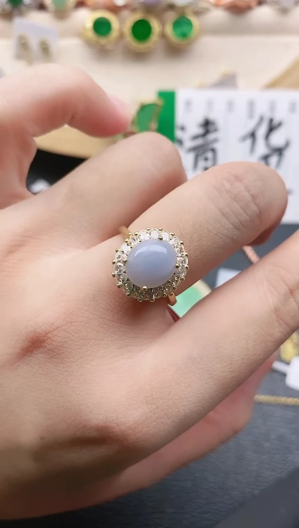 翡翠戒指银S925镶嵌11111