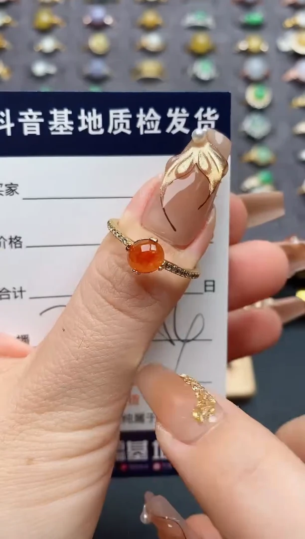 银S925镶嵌戒指翡翠?*儿.