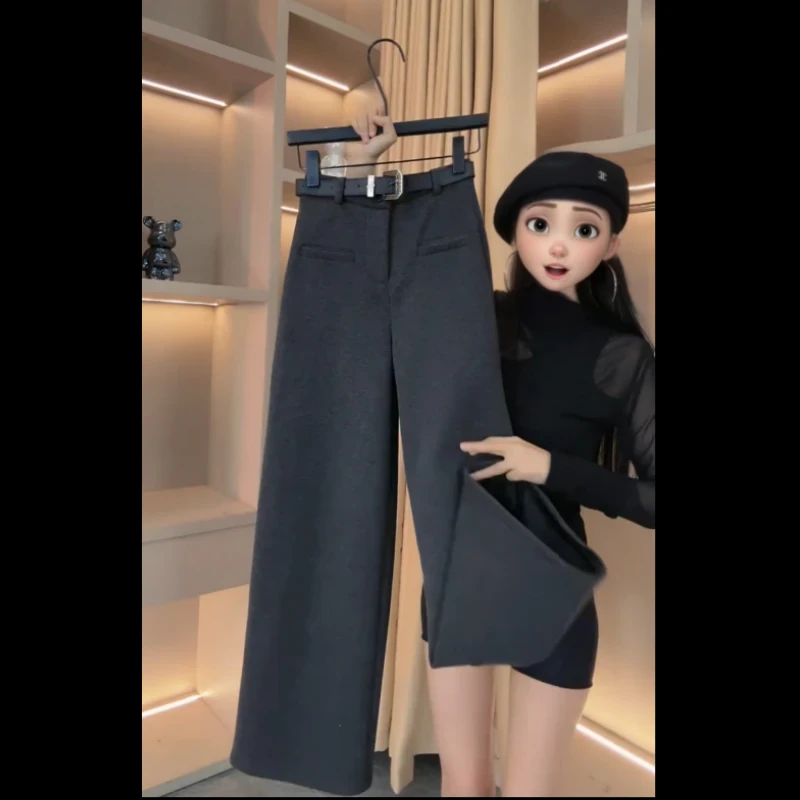 陈思橙 【潋滟】秋冬新款显瘦百搭直筒阔腿裤休闲裤女长裤LK2500212