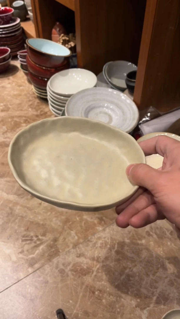 【闪购商品】瓷片257黄椭圆立口小盘1个