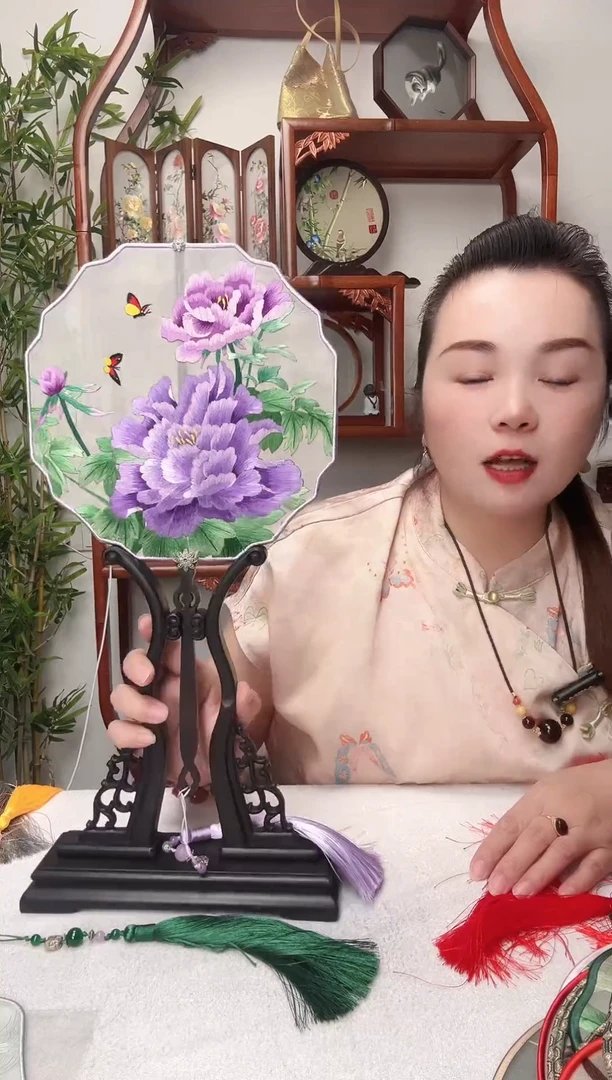 刺绣团扇-双面绣花