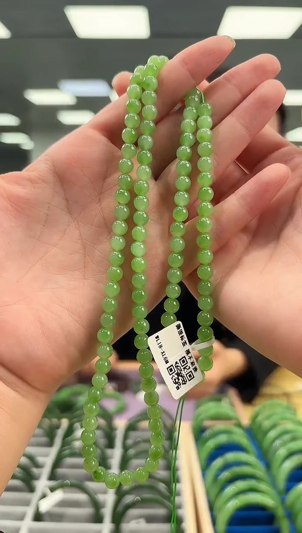 项链未镶嵌和田玉和田玉果绿6m项链多样性发一