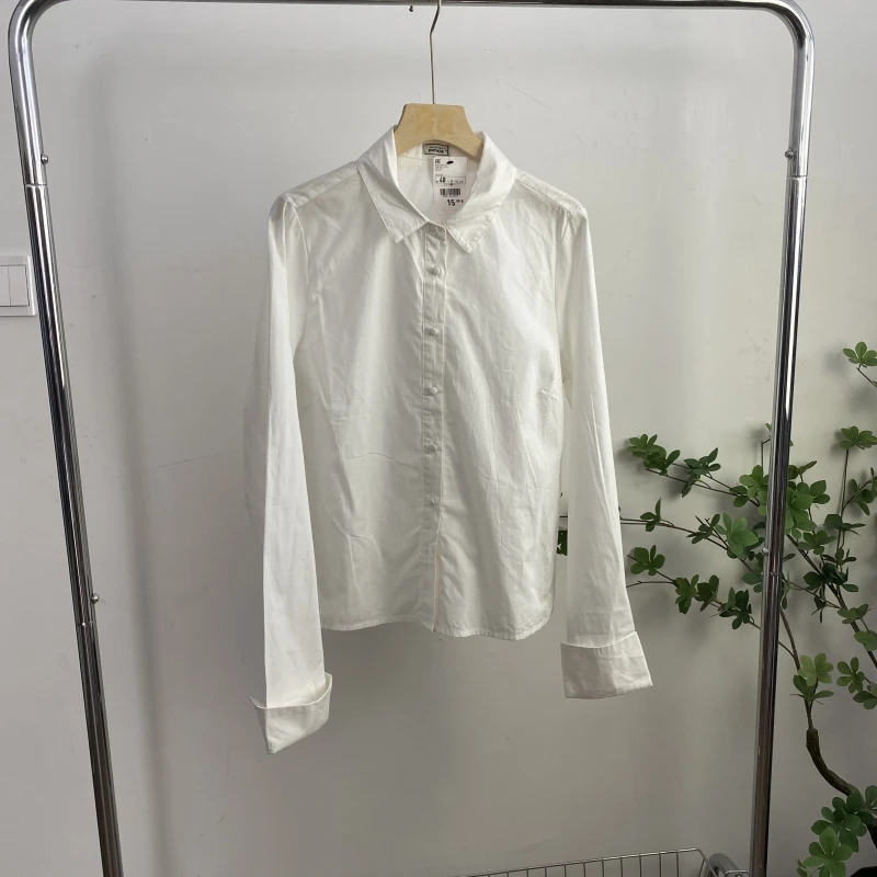 V553外贸欧美单女士衬衫翻领修身显瘦休闲衬衣