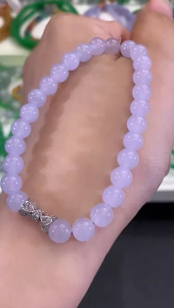 未镶嵌手串翡翠C20 紫货有色差 多样性一件发货