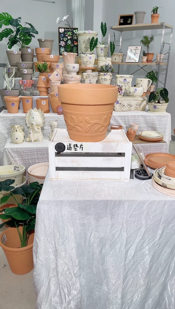 【闪购商品】陶1个无托 红陶树藤 口径26*高23