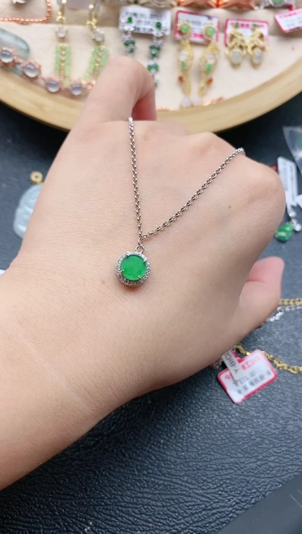 翡翠戒指银S925镶嵌1