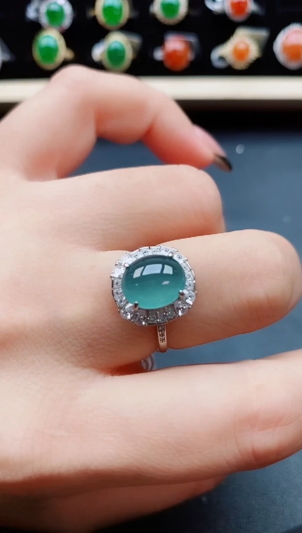 翡翠戒指银S925镶嵌5085050