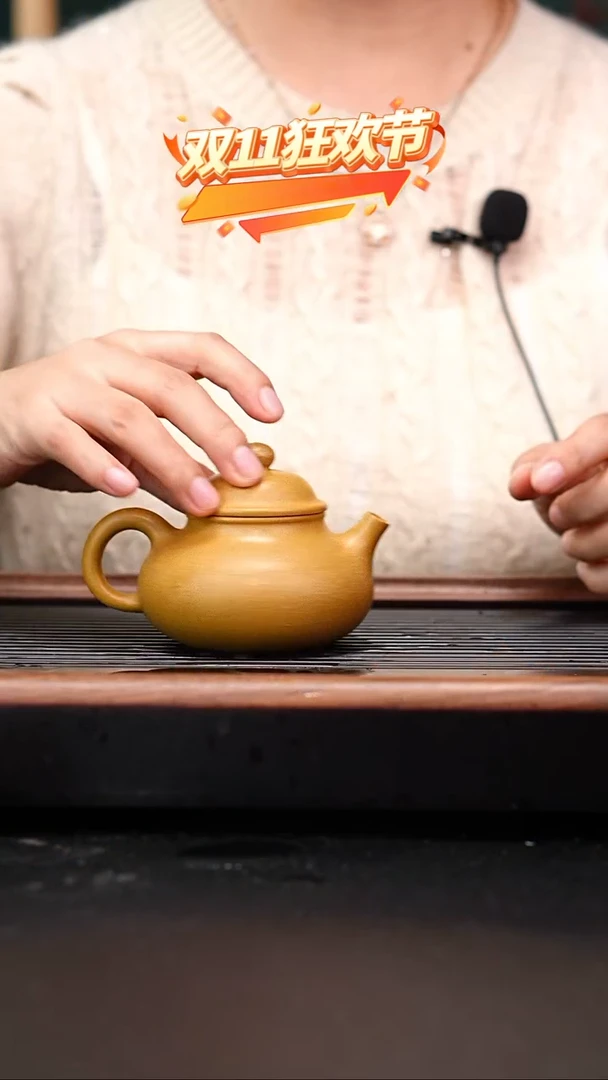 茶壶紫砂金黄段容天150cc张雳