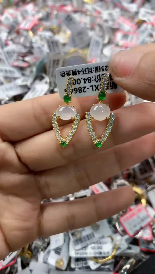 银S925镶嵌戒指翡翠10     3