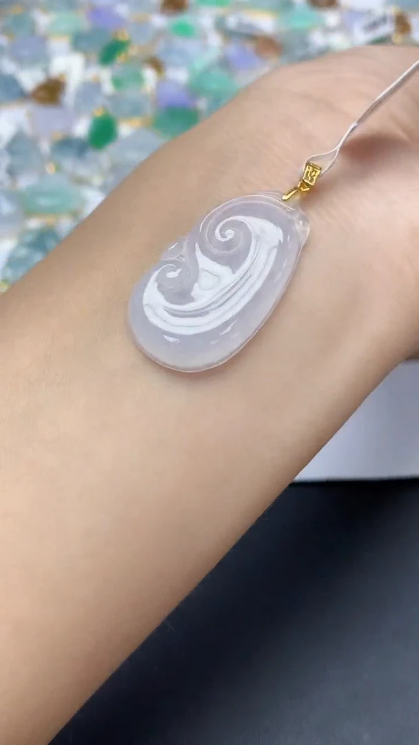 翡翠银S925镶嵌颈饰天然a货翡翠