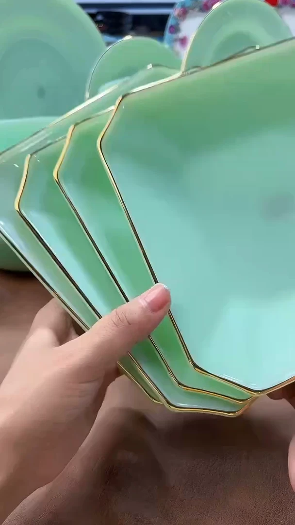 玉瓷 方盘4个 景德镇陶瓷