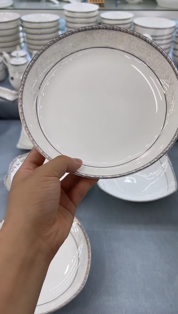 骨瓷玲珑8饭6个