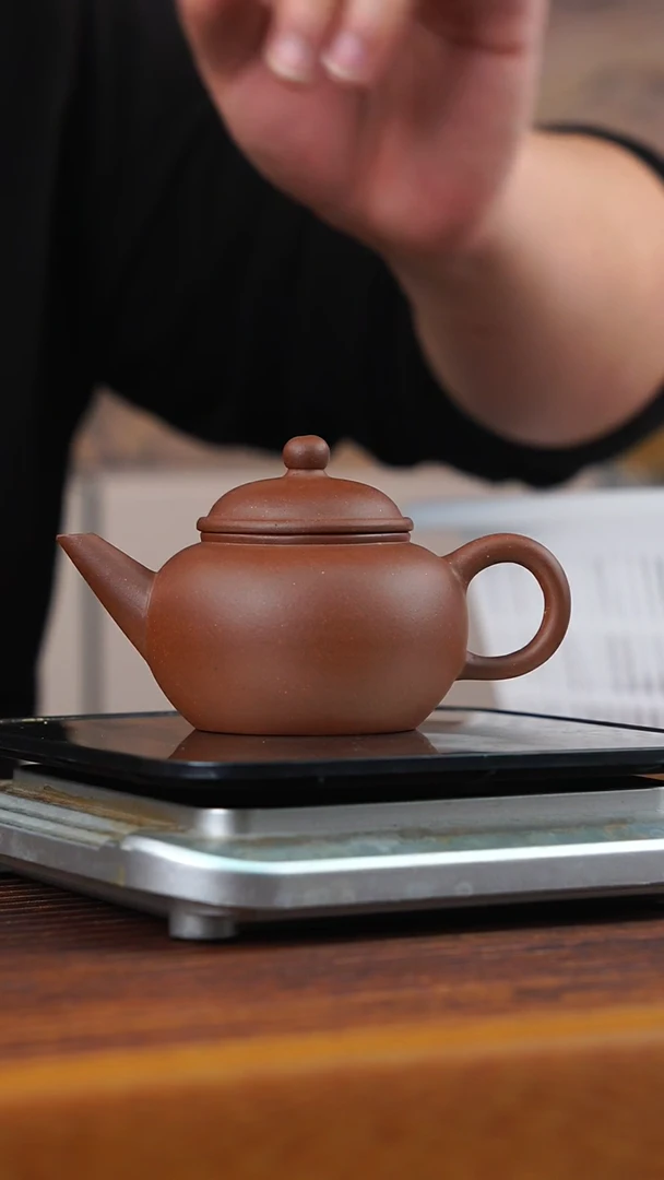 茶壶紫砂平底紫泥水平壶120CC