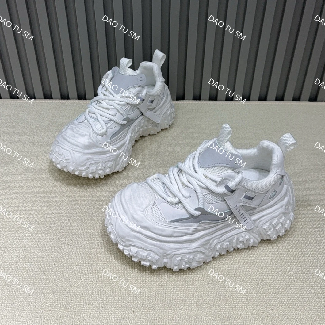 欧洲站2025年秋季新款潮流黑色低帮鞋时尚百搭女鞋白色厚底老爹鞋