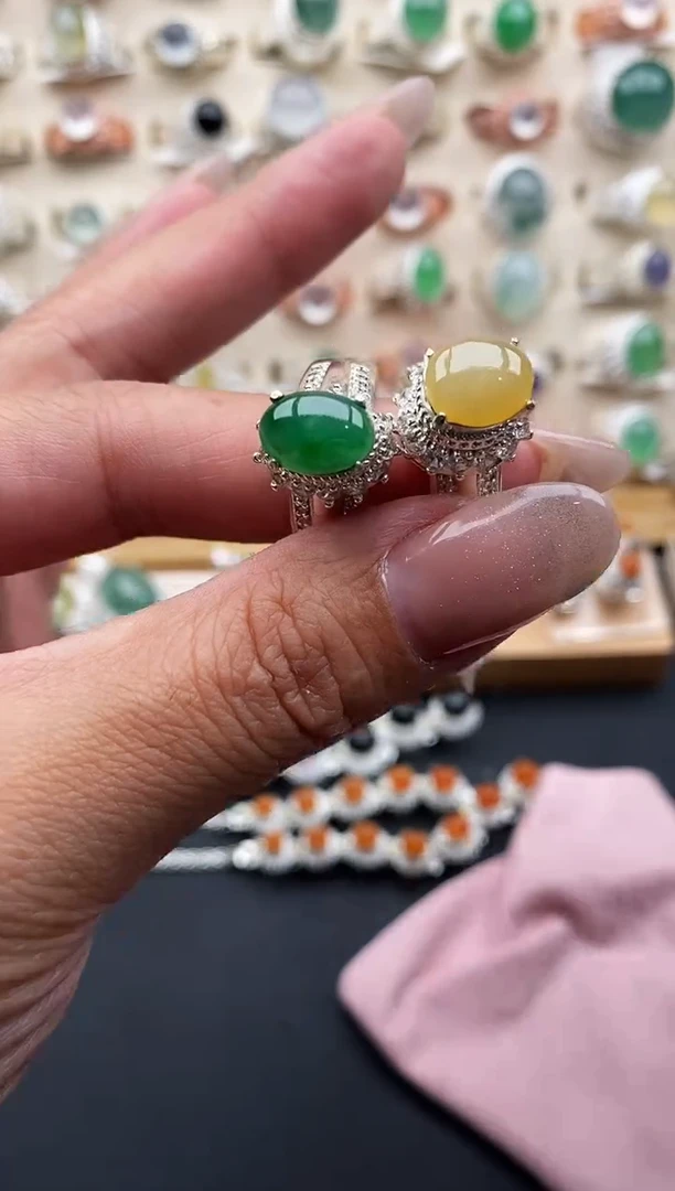 未镶嵌戒指翡翠缅甸天然A货翡翠111  8-1/2