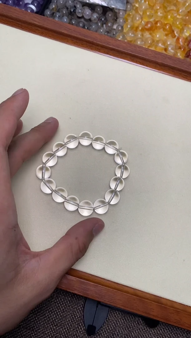 水晶手链未镶嵌白水晶12MM  多样性发其一