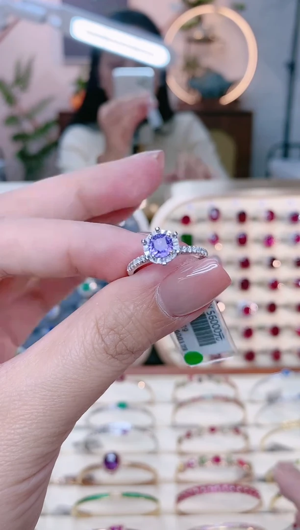 【闪购商品】彩色蓝宝石18K金戒指18K金镶嵌1