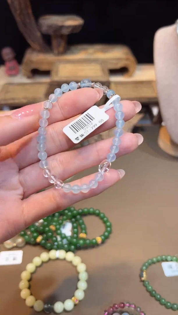 海蓝宝石手链未镶嵌手饰@@0202