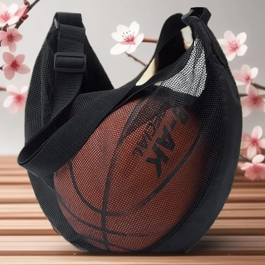 篮球背包单肩学生双肩训练收纳袋大容量排球运动新手提足球网兜TJ