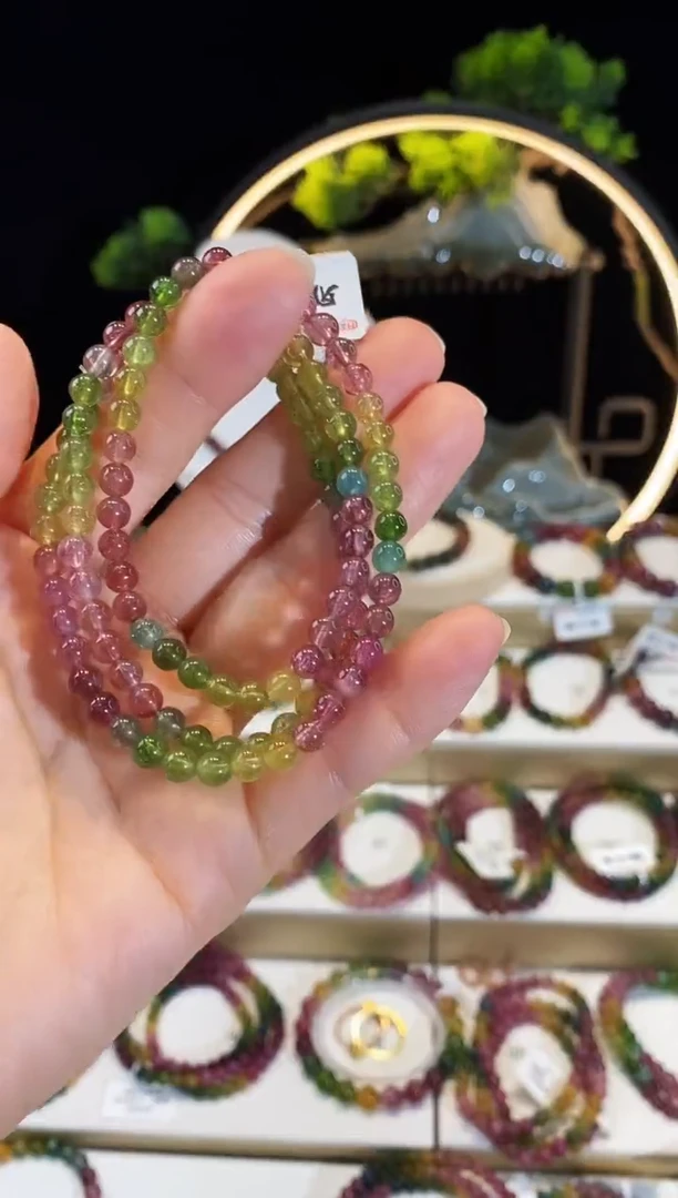 【闪购商品】碧玺手串未镶嵌G2055三圈颜色微差
