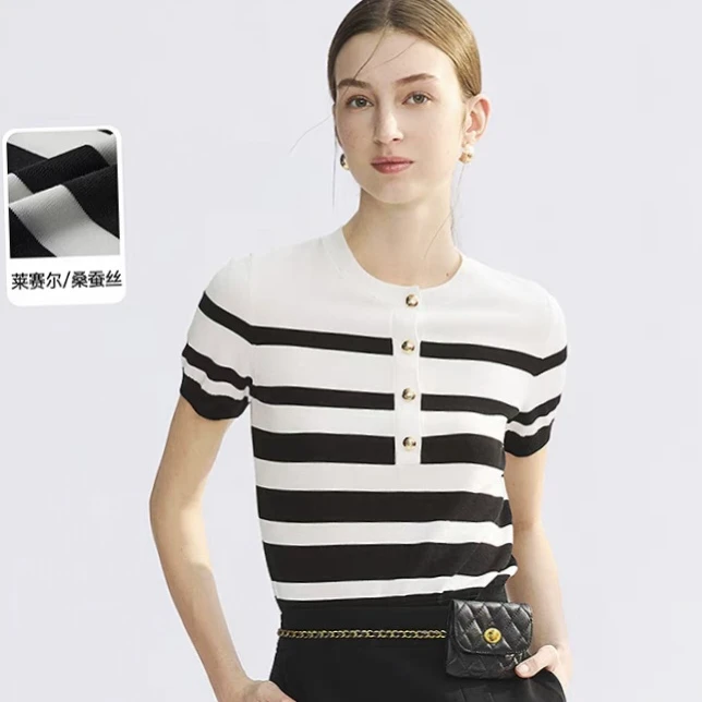 【优莎】JY251105款夏季气质短袖时尚休闲百搭款宽松