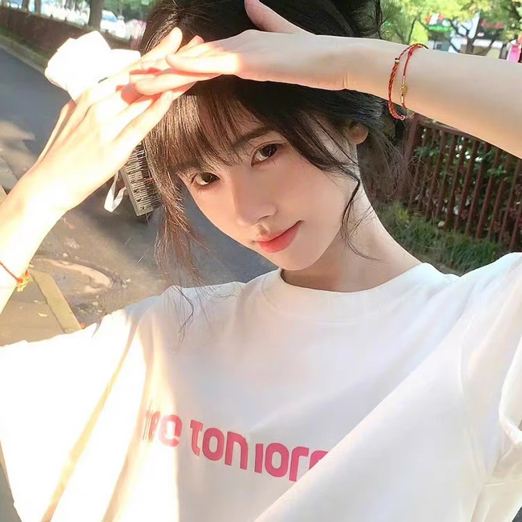 【220克纯棉】2025夏季新款圆领印花短袖棉T恤上衣字母百搭宽松潮