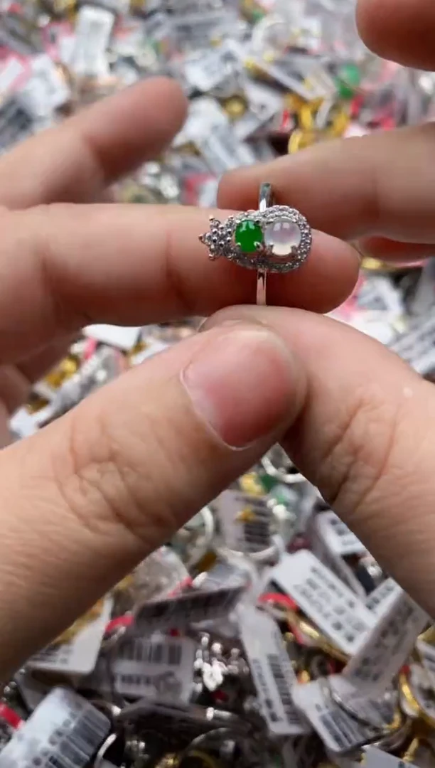 【闪购商品】翡翠戒指银S925镶嵌101010--6