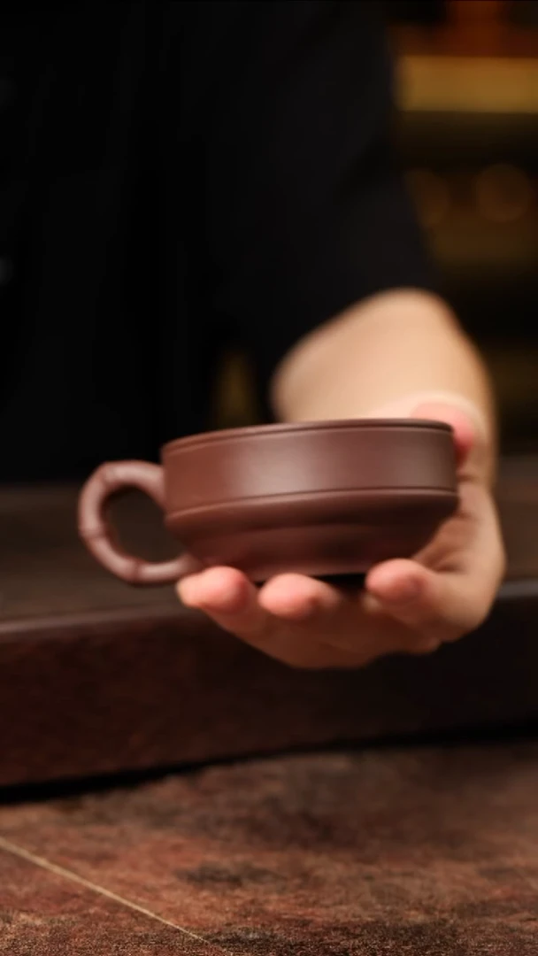 茶壶紫砂双线竹节杯