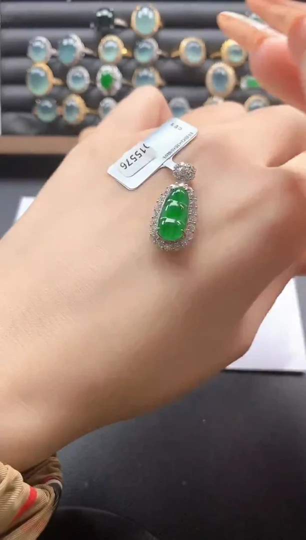 银S925镶嵌戒指翡翠51511