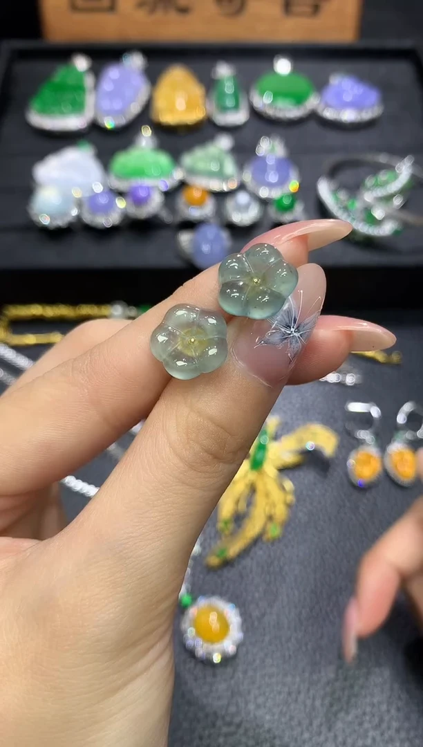 未镶嵌翡翠耳饰1不含链随机发货1件