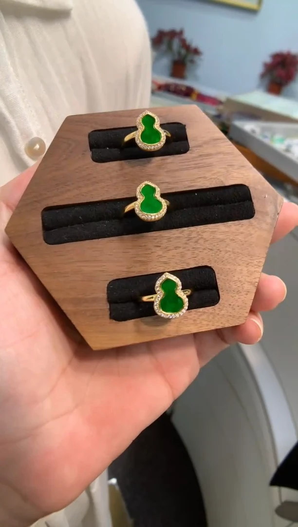 银S925镶嵌戒指翡翠戒指#14  多样性发一件